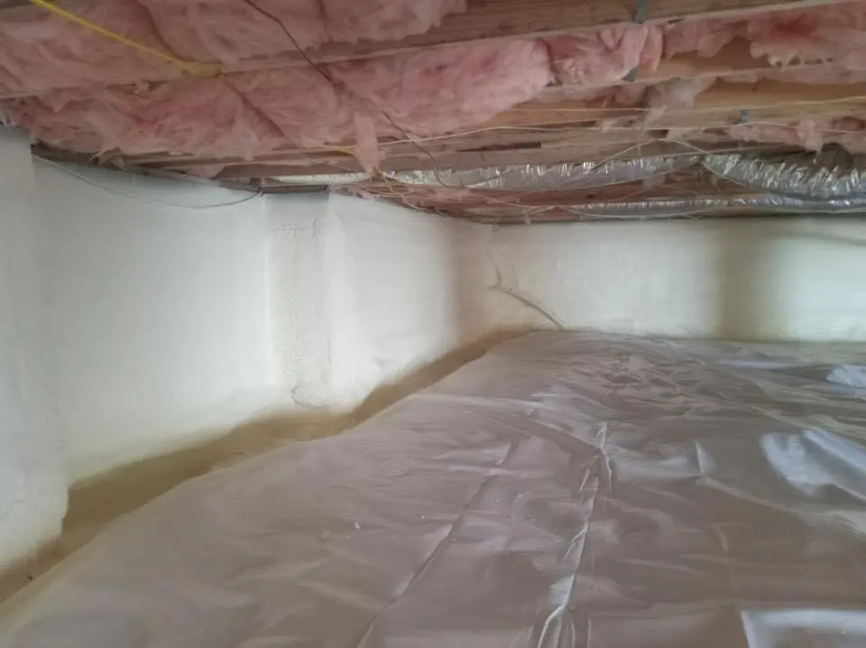 Crawl space encapsulation with closed-cell spray foam for Attic Insulation in Campbell